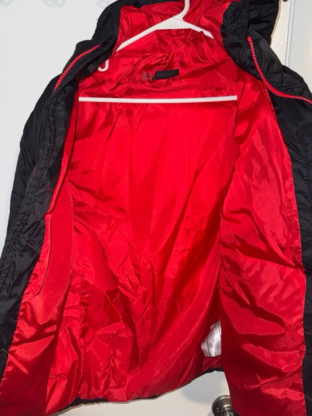 Spyder Black Puffer Jacket with Red Lining - Kids